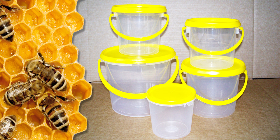 Yellow-lid-honey-containers